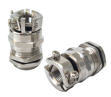 Double locking metal cable gland